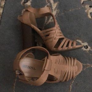 Caged open toe heels